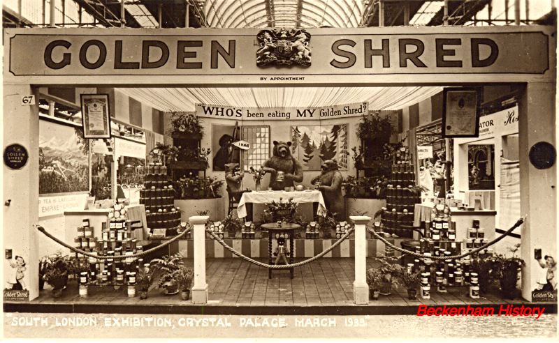 35, Golden Shred stand at South London Exhibition, Crystal Palace, 1933.jpg